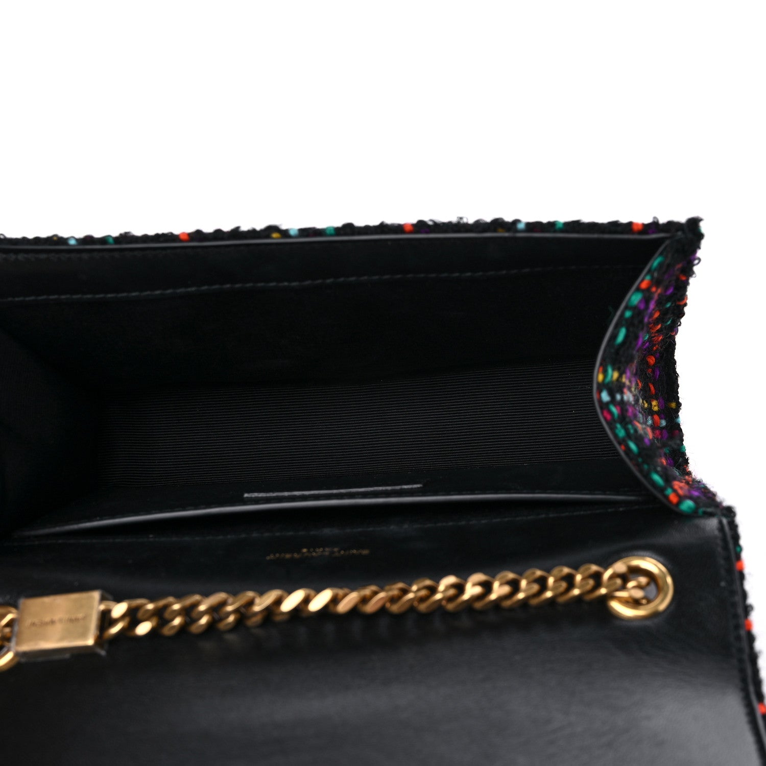 Saint Laurent Tweed Small Monogram Kate Satchel Black Multicolor 4 of 9