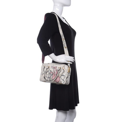 Prada X JAMES JEAN Glace Calfskin Rabbit Print Bauletto Opaline 2 of 9