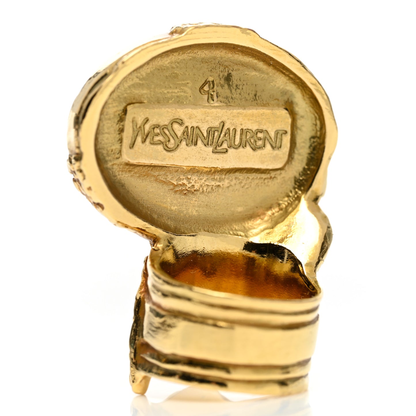 Glass Cabochon Arty Ovale Ring 47 4 Gold Turquoise