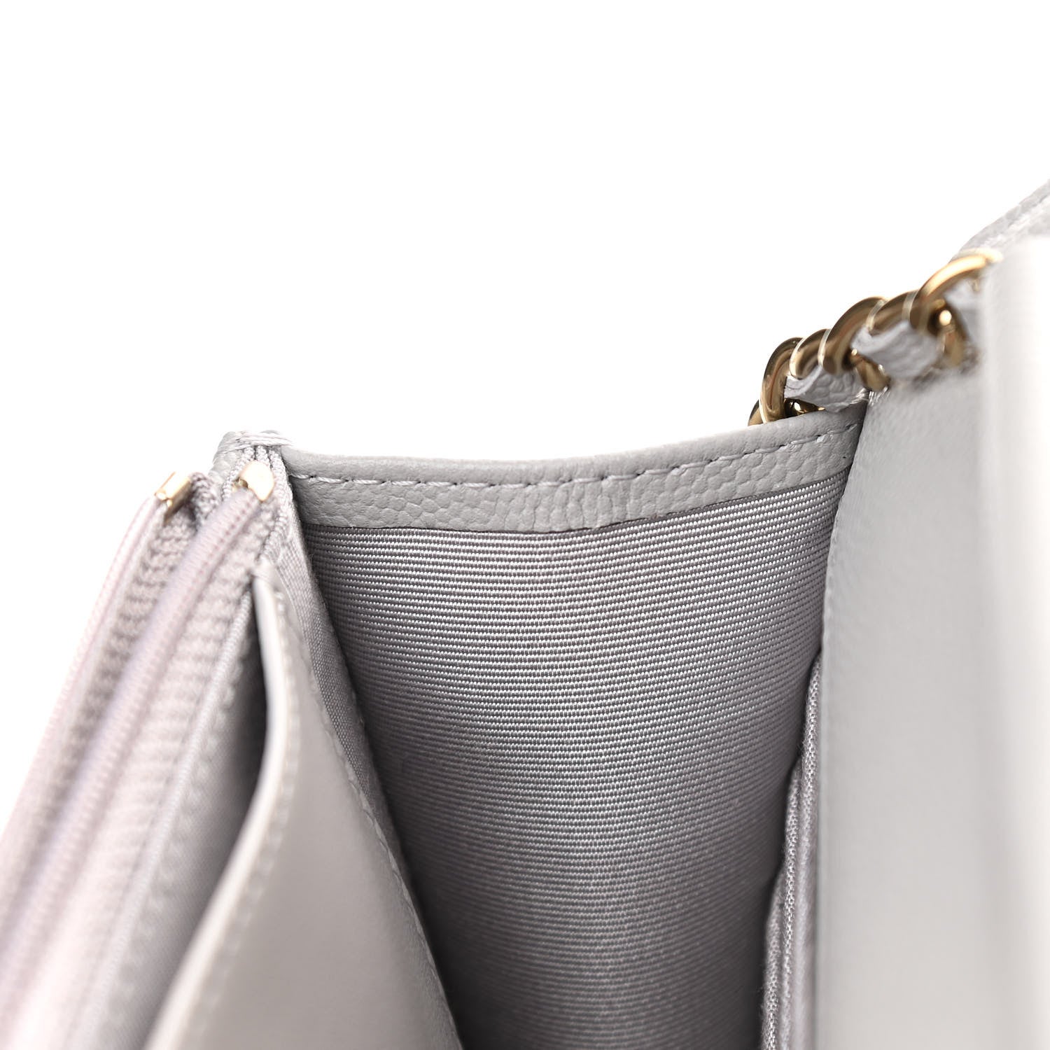 Chanel Caviar Quilted Wallet On Chain WOC Grey 12 of 14