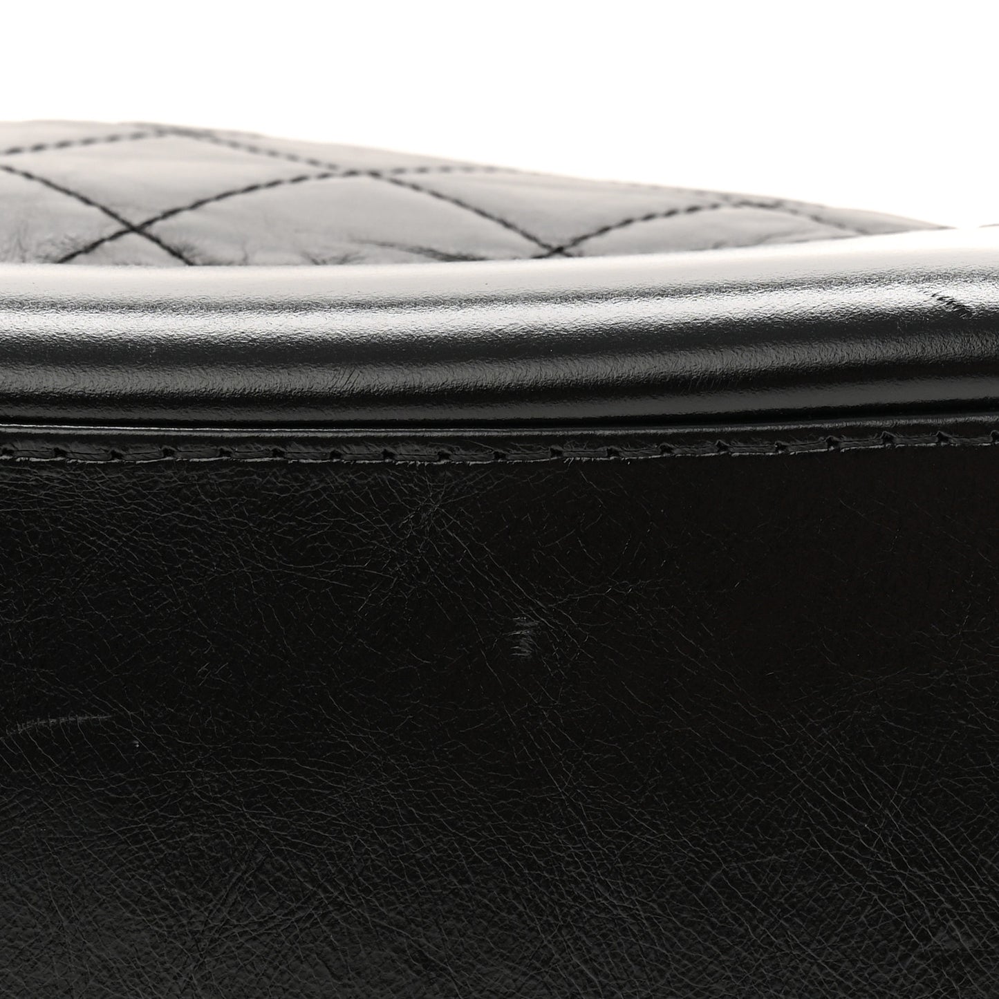 Aged Calfskin Quilted Small Gabrielle Backpack Black