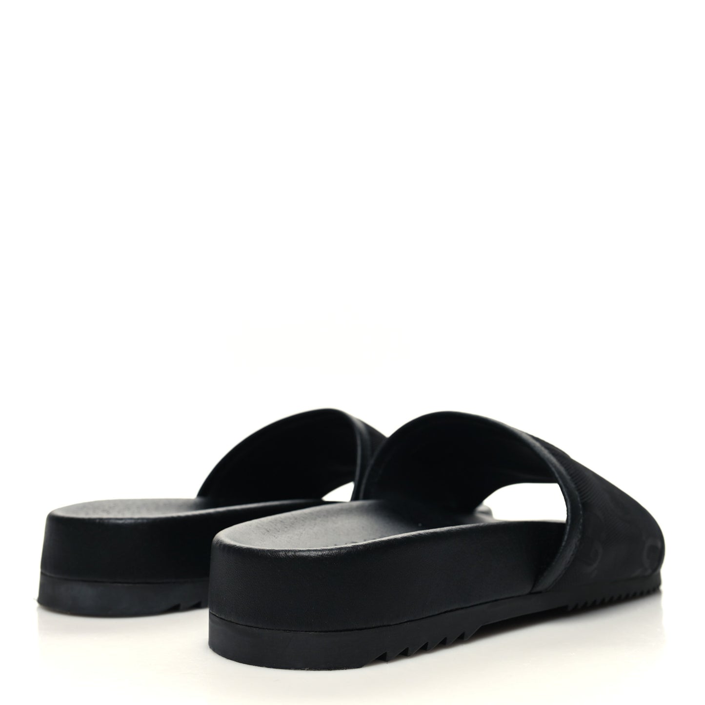 Econyl Nylon Demetra GG Monogram Mens Off the Grid Slide Sandals 5 Black