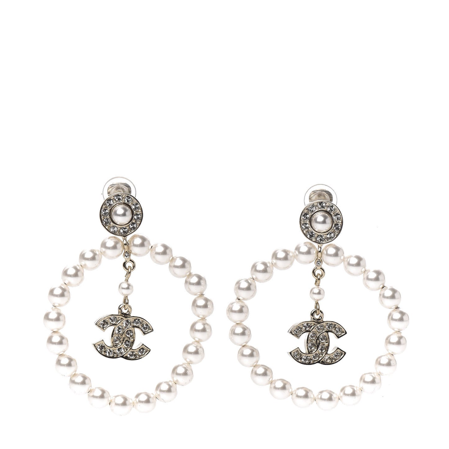 Crystal Pearl Signature Earrings Gold