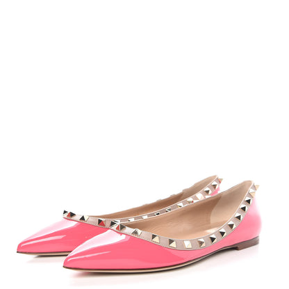 Valentino Garavani Patent Nappa Rockstud Ballerina Flats 38 Shadow Pink Poudre 3 of 9