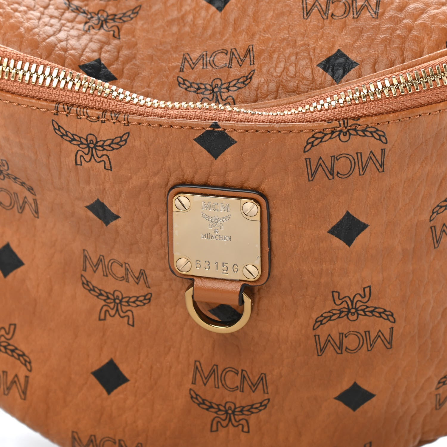 MCM Visetos Medium Fusten Belt Bag Cognac 10 of 10