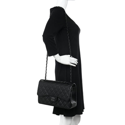 Chanel Lambskin Quilted Jumbo Double Flap So Black 2 of 10