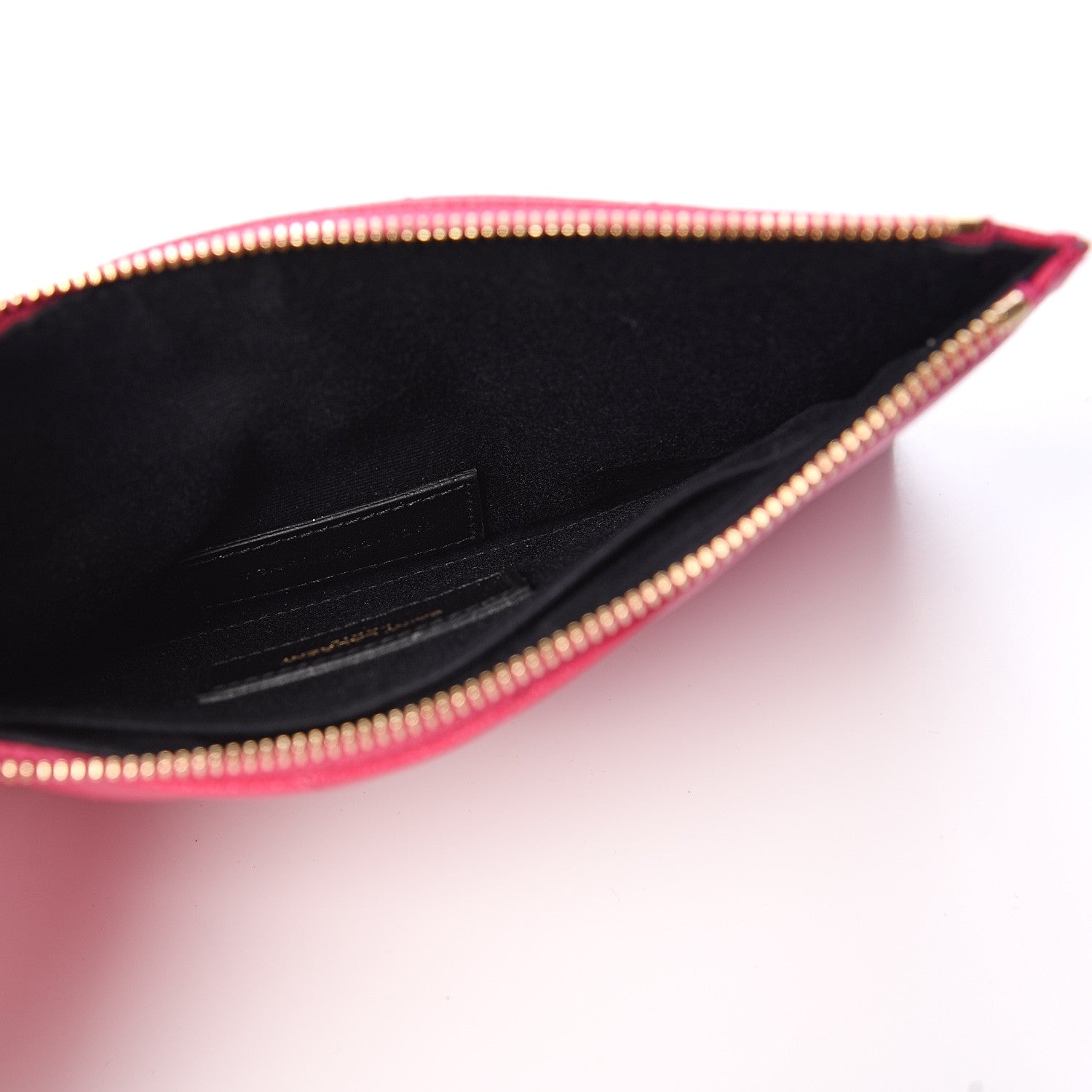 Saint Laurent Grain De Poudre Chevron Monogram Bill Pouch Fresh Fuxia 4 of 7