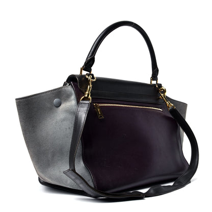 Celine Smooth Calfskin Suede Medium Tri-Color Trapeze Dark Grey 2 of 4