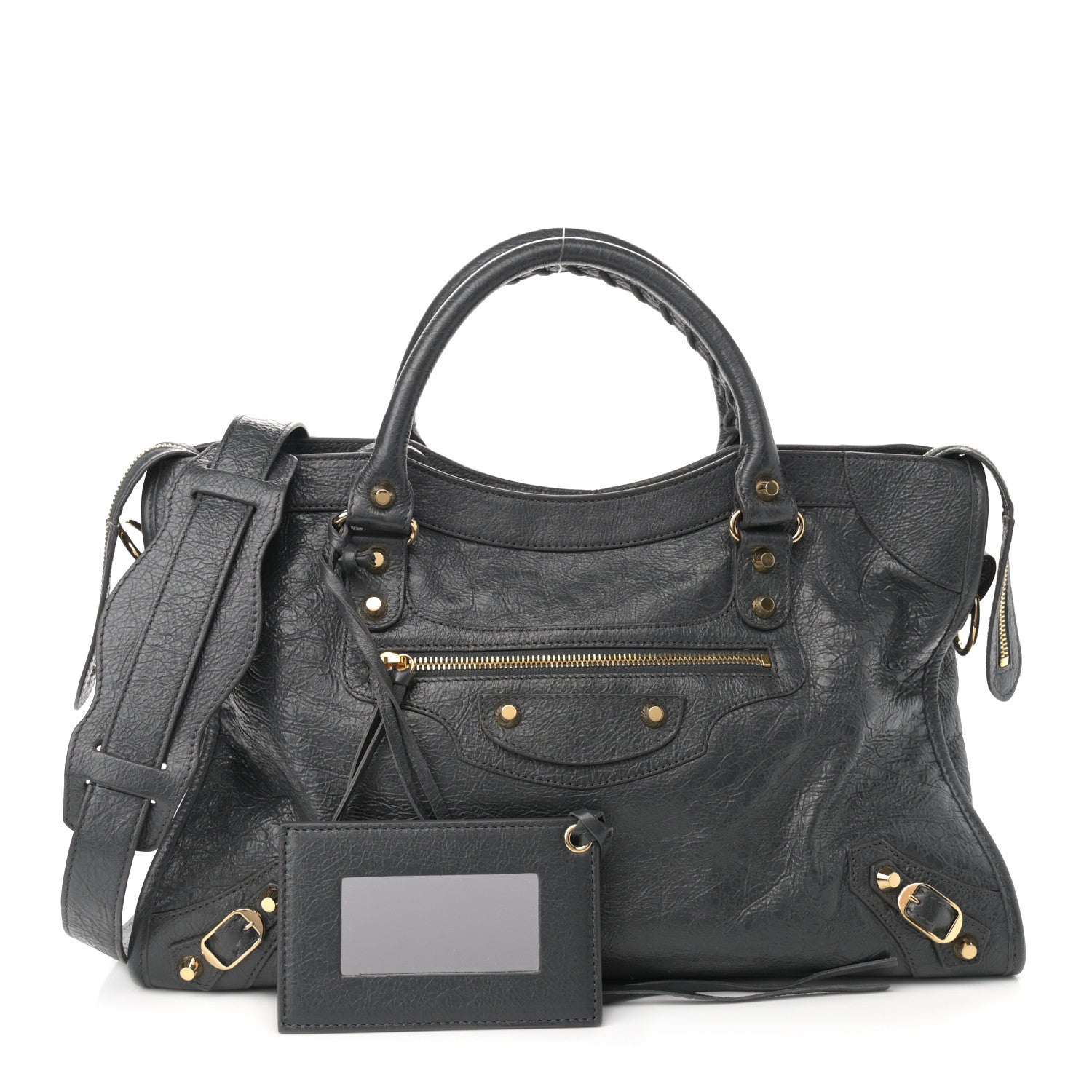 Balenciaga Agneau Classic Gold Hardware City Gris Fossile Anthracite 1 of 10