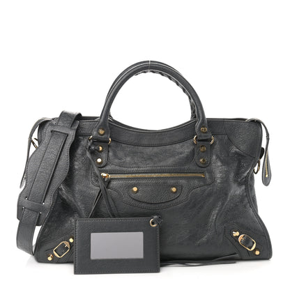 Balenciaga Agneau Classic Gold Hardware City Gris Fossile Anthracite 1 of 10