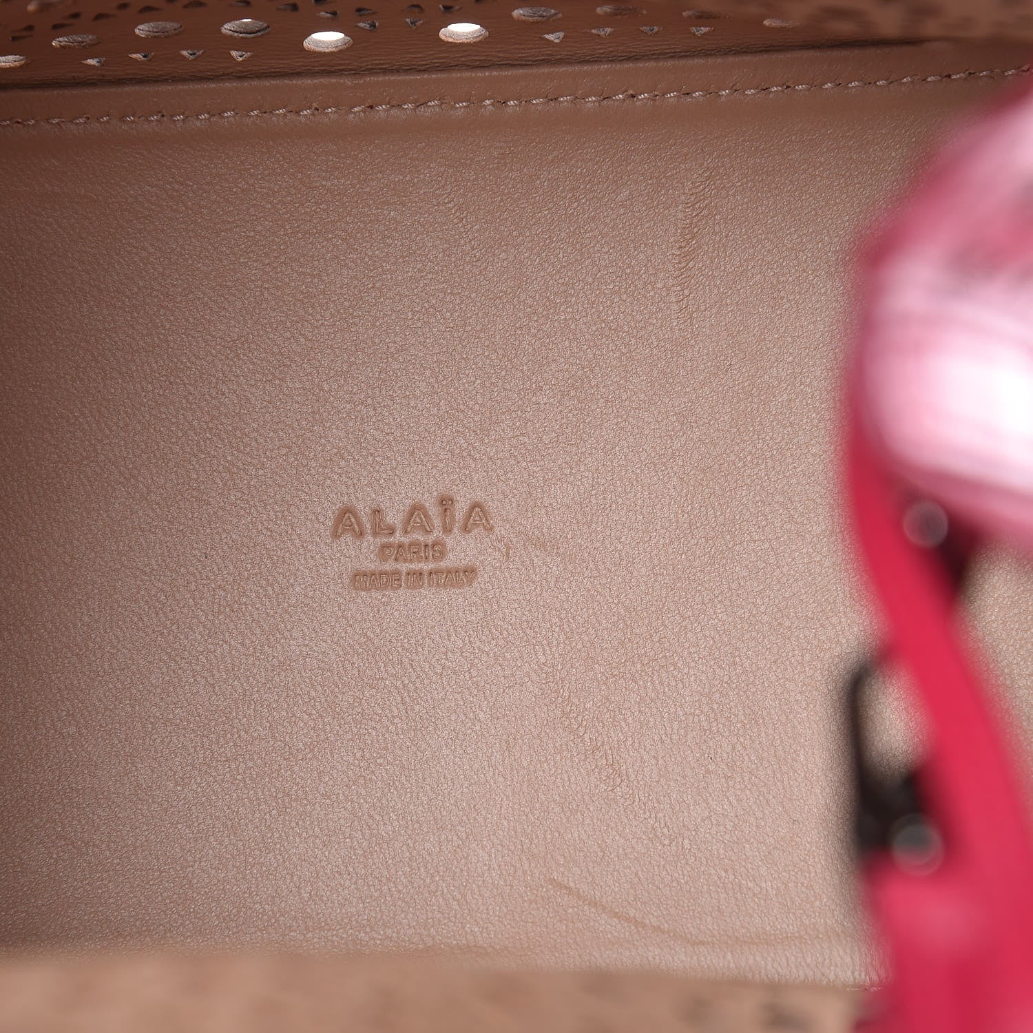 Alaia Calfskin Vienne Wave Mina 25 Bag Framboise 7 of 10