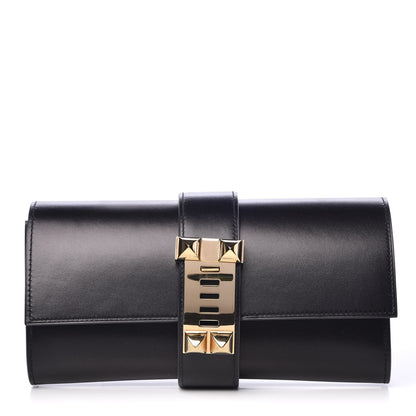 Hermes Tadelakt Medor 23 Clutch Black 1 of 9