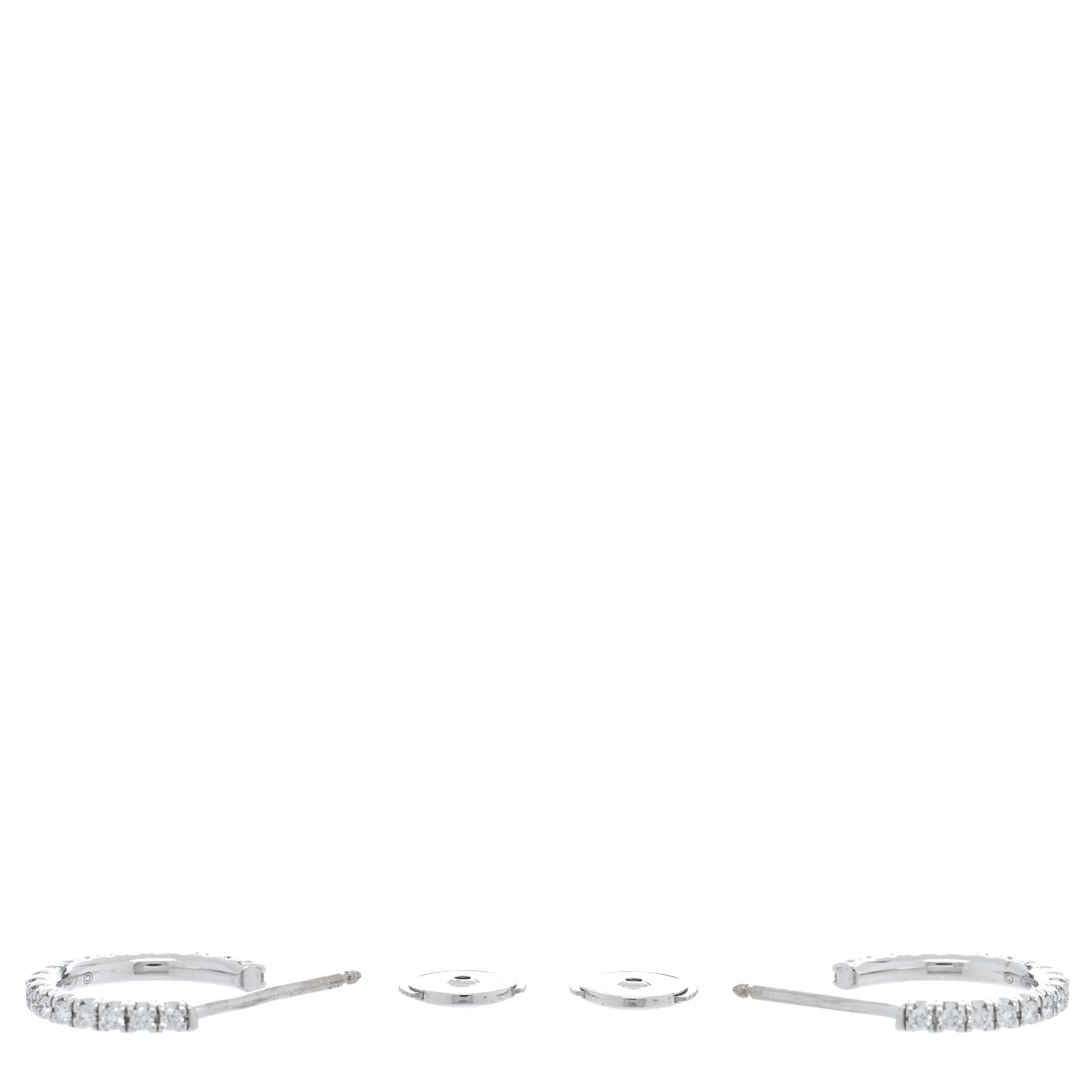 18K White Gold Diamond SM Etincelle De Cartier Hoop Earrings