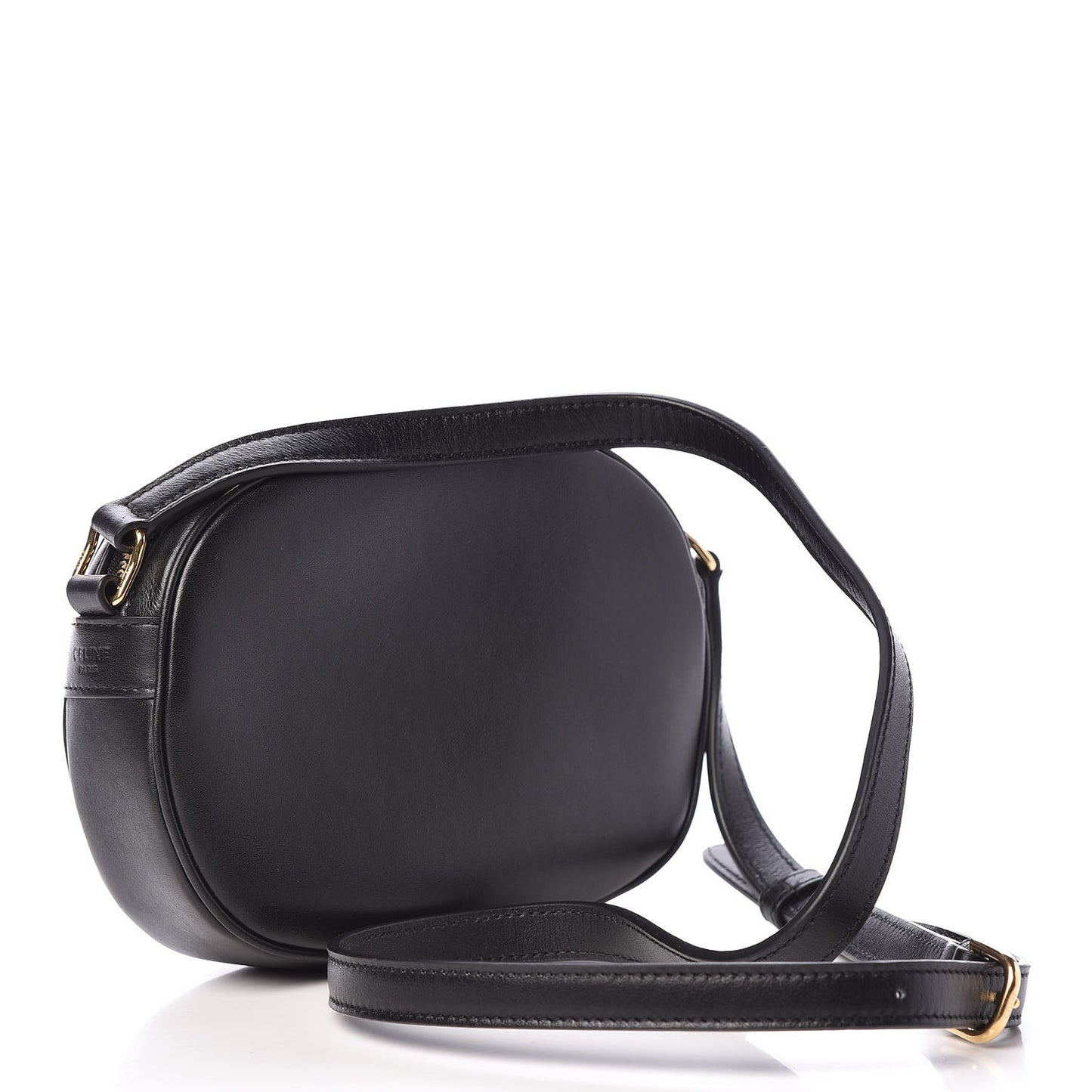 Calfskin Quilted Small C Charm Bag Black