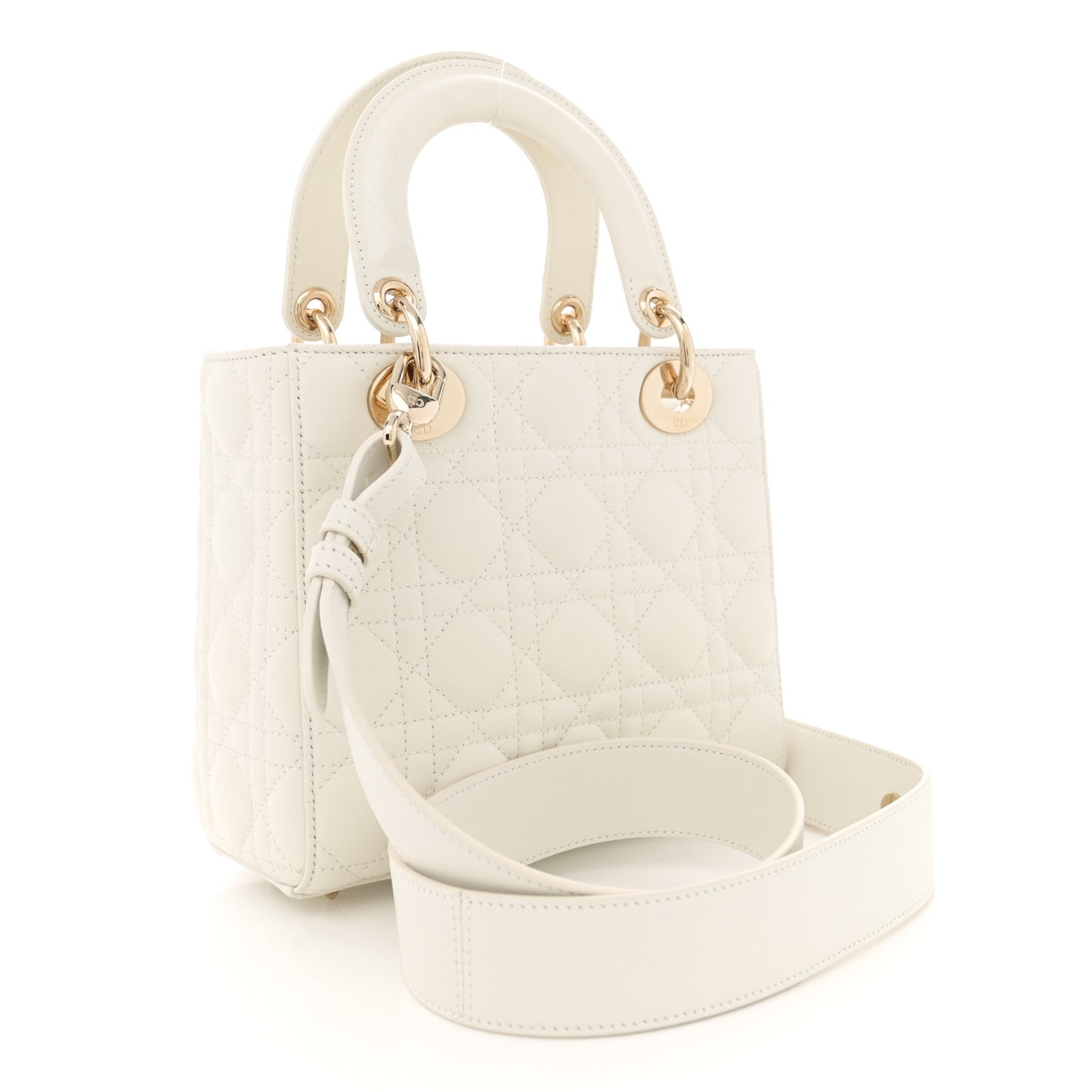 Lambskin Cannage Small My ABCDior Lady Dior White
