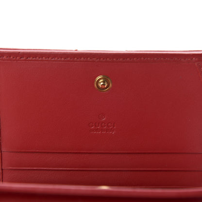 Gucci Calfskin Matelasse GG Marmont Card Case Wallet Hibiscus Red 6 of 6