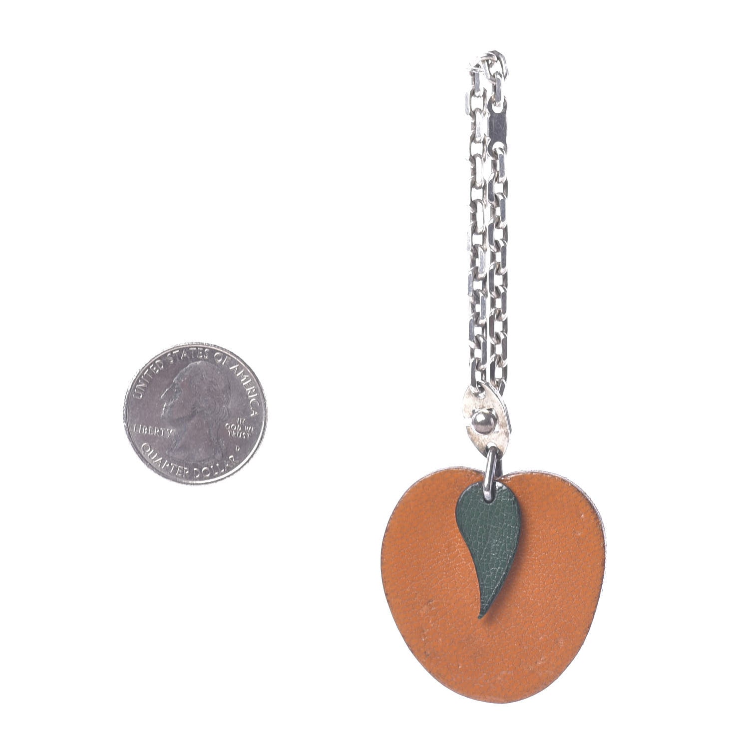 Hermes Chevre Mysore Orange Key Chain Bag Charm Orange 2 of 7