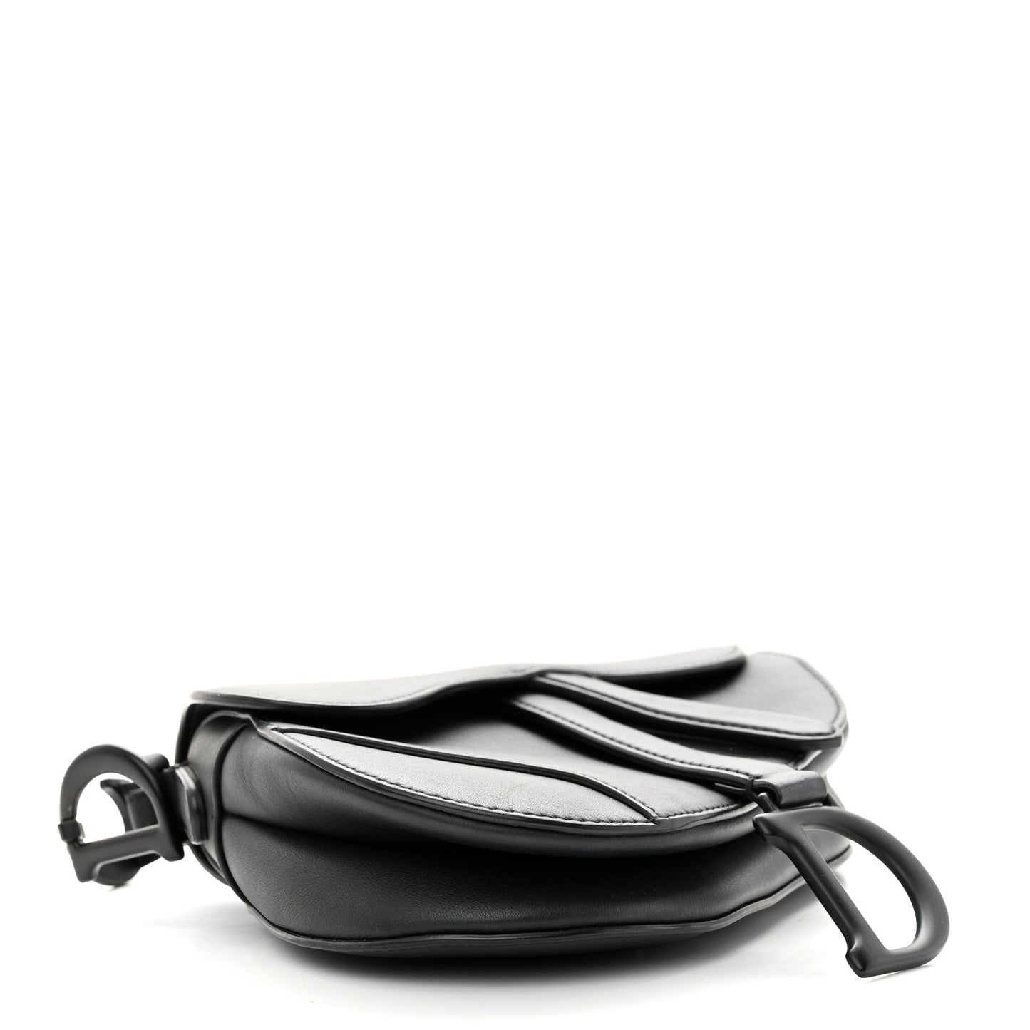 Ultra Matte Calfskin Mini Saddle Bag Black