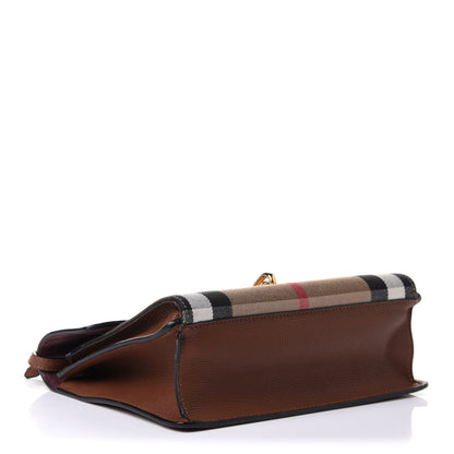 Burberry Derby Calfskin House Check Small Macken Crossbody Bag Tan 3 of 9