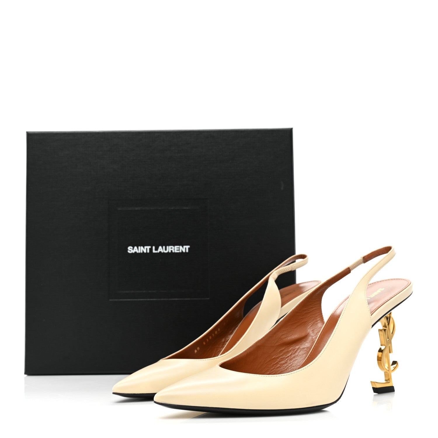 Saint Laurent Calfskin Opyum 85 Slingback Pumps 40 Real Beige 12 of 12