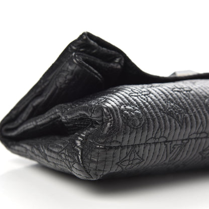 Louis Vuitton Calfskin Quilted Monogram Altair Clutch Black 7 of 8