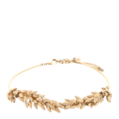 Chanel Crystal CC Sheath of Wheat Choker Necklace Gold 1 of 6