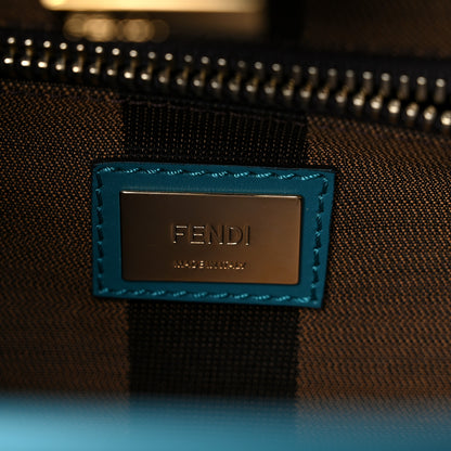 Fendi Vitello Morgan Fabric Jacquard Pequin Medium Peekaboo Iconic Satchel Lago Tobacco Black 6 of 11