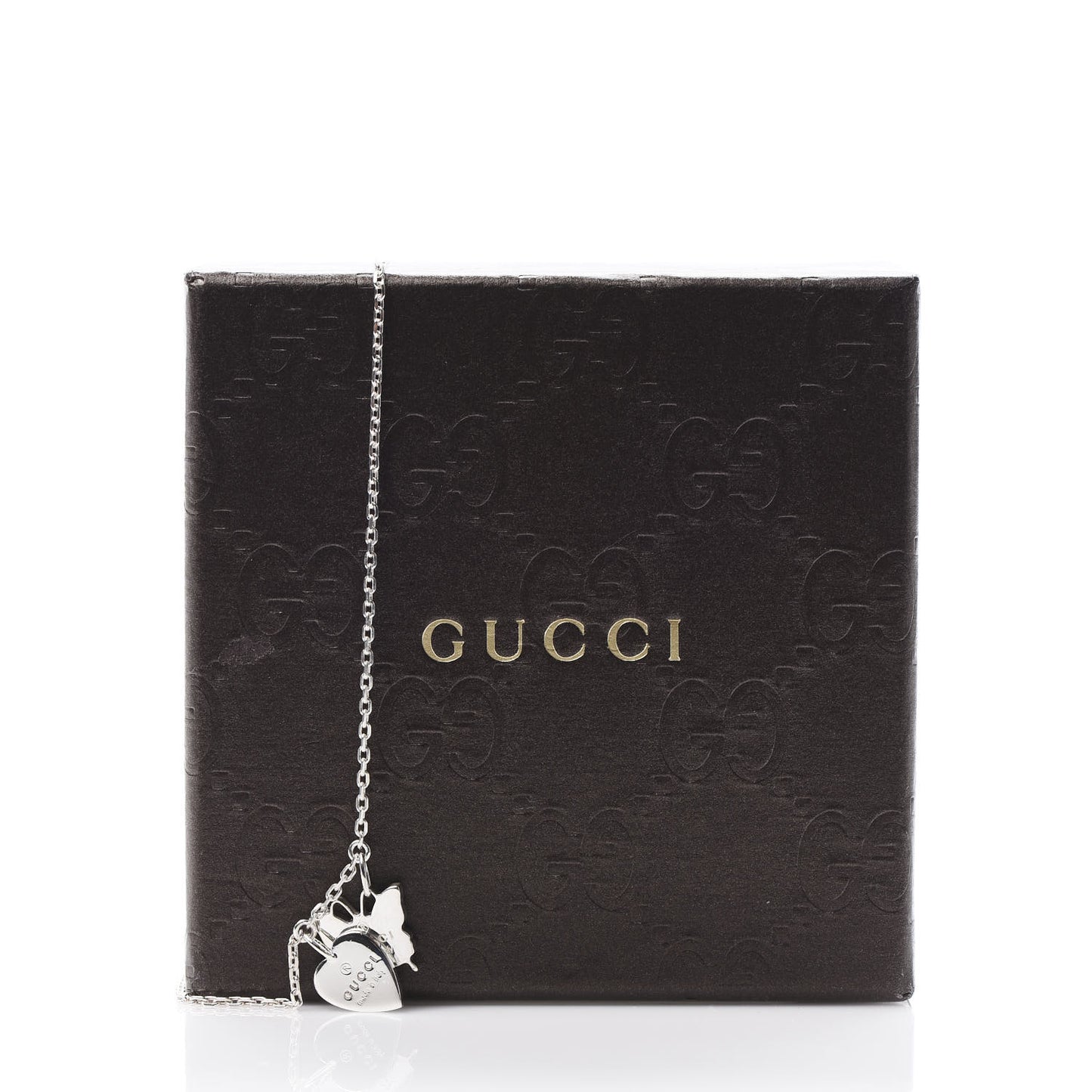 Sterling Silver Trademark Butterfly Heart Charm Pendant Necklace
