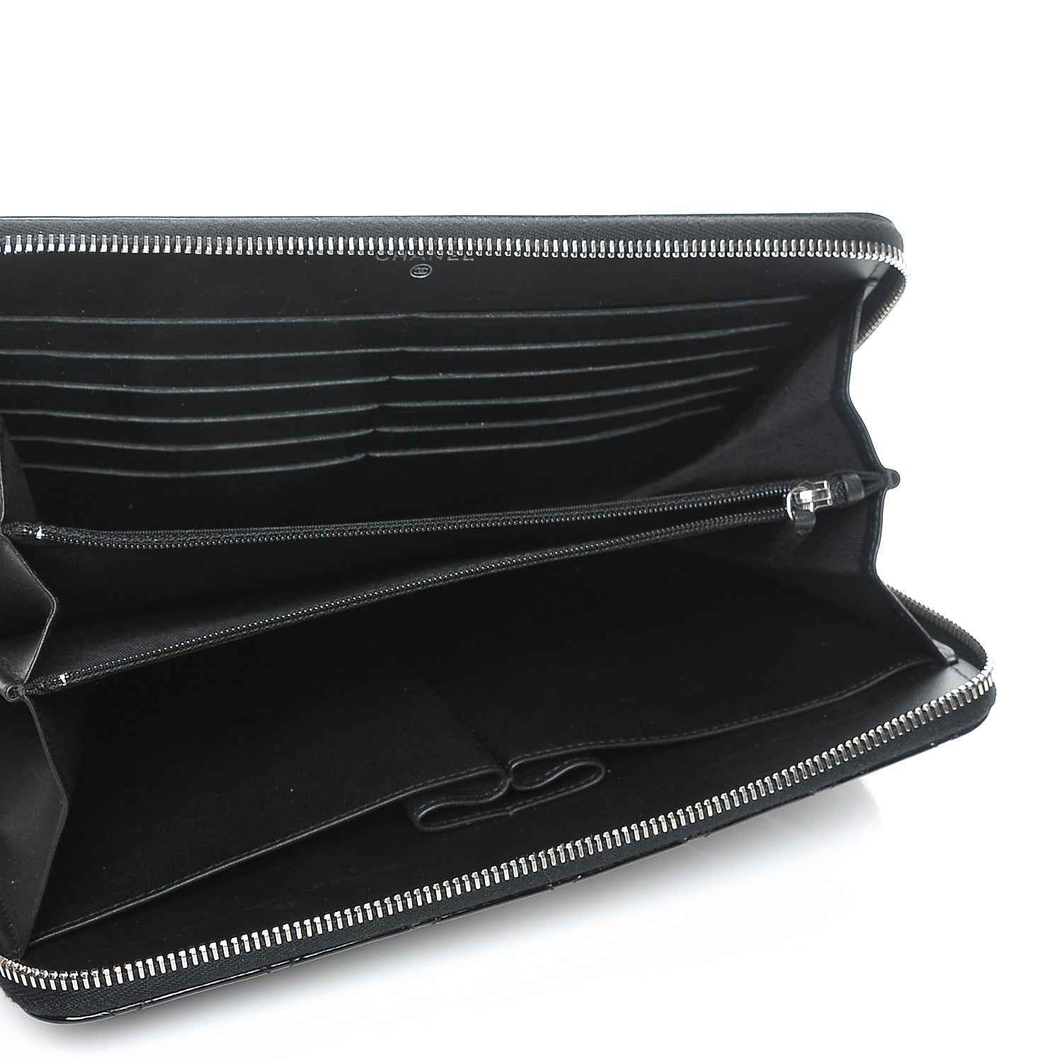 Chanel Patent Calfskin Quilted Zipped Clutch Black 5 of 8
