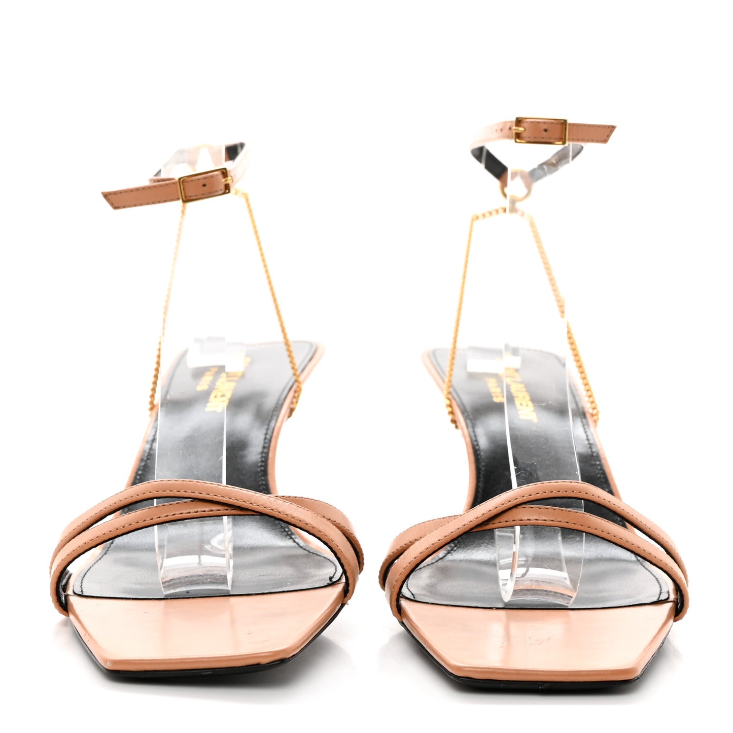 Calfskin Ankle Strap Melody Sandals 38.5 Bisque