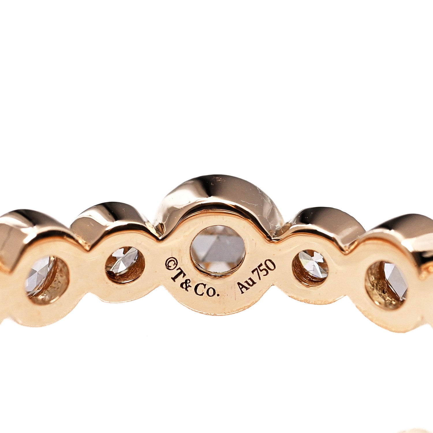 Tiffany 18K Rose Gold Diamond Narrow Cobblestone Band Ring 50 5.25 8 of 10