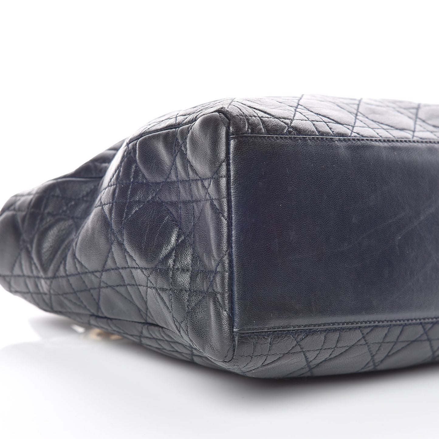 Lambskin Cannage Medium Lady Dior Navy Blue
