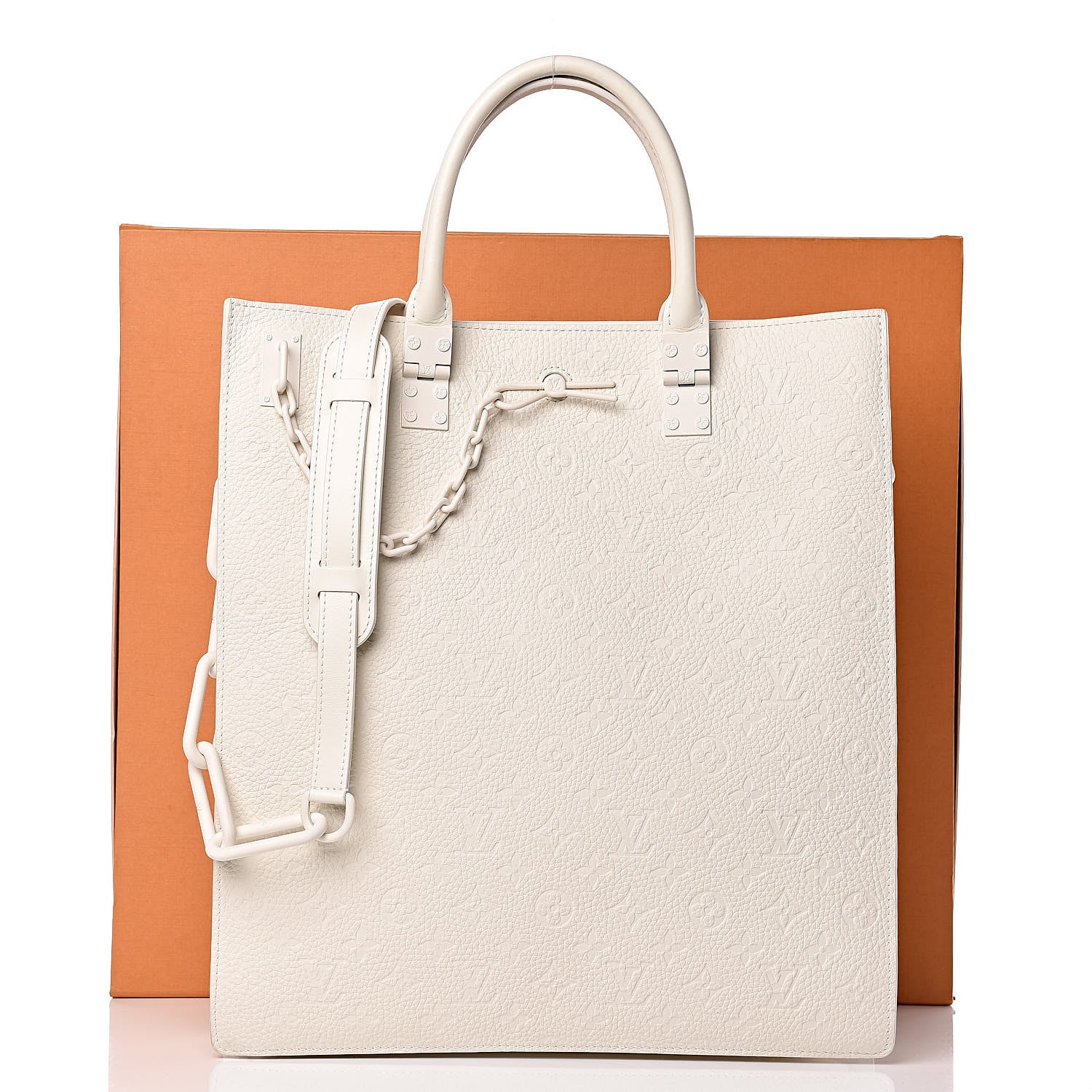 Louis Vuitton Taurillon Monogram Sac Plat Powder White 10 of 10