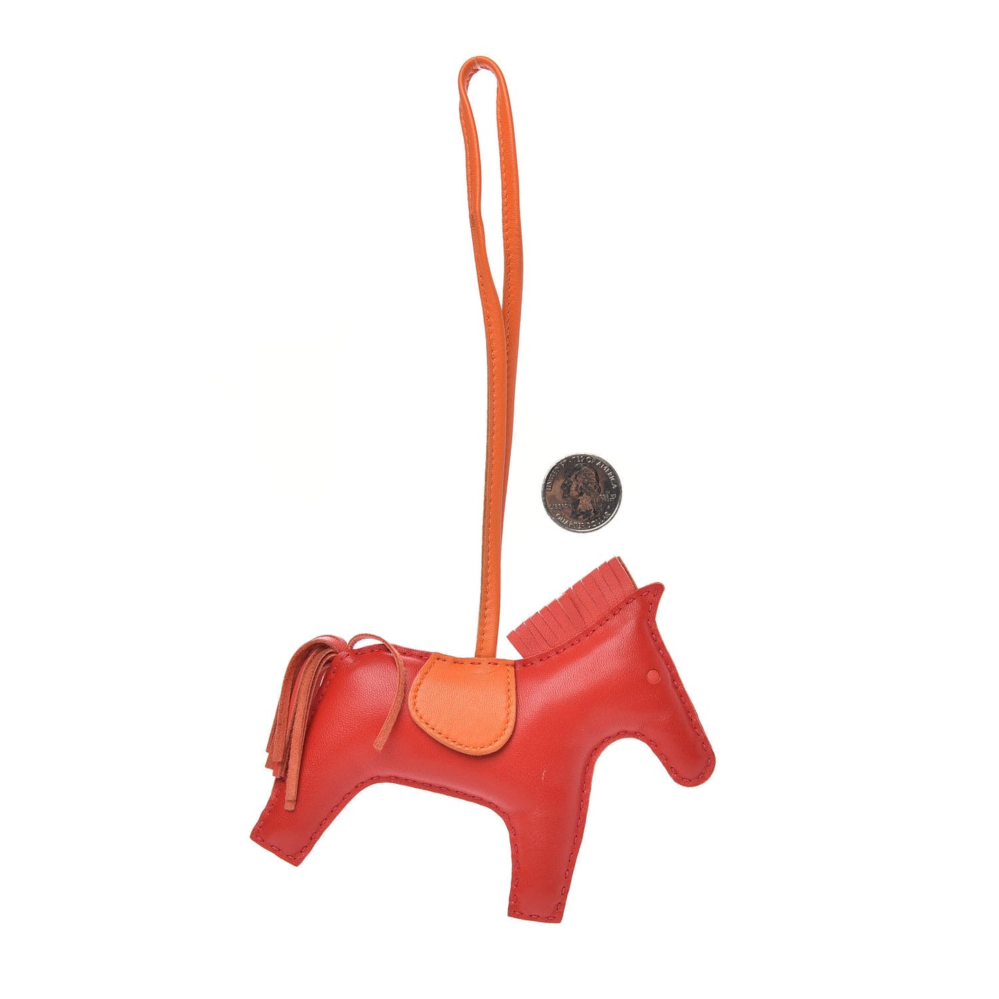 Milo Lambskin Grigri Rodeo Horse Bag Charm MM Rouge Rose Indien Jaipur Feu