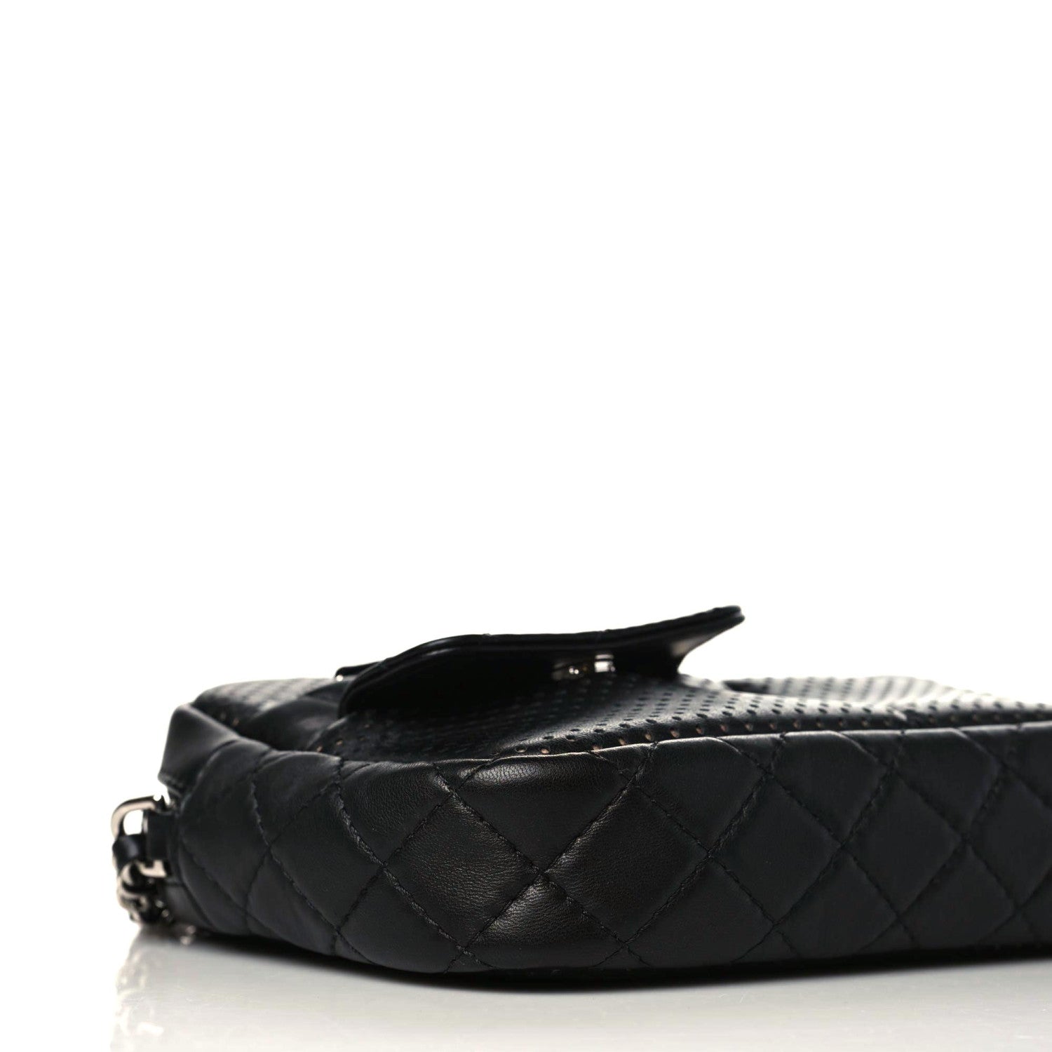 Chanel Perforated Calfskin Quilted Ultra Pocket Camera Case Black 5 of 11
