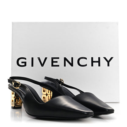 Givenchy Calfskin G Cube 50mm Slingback Pumps 37.5 Black 9 of 9