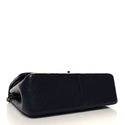Chanel Caviar Quilted Jumbo Double Flap Navy Blue 4 of 13
