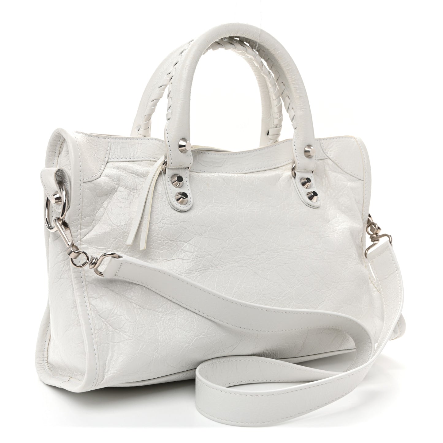 Agneau Arena Silver Hardware Small Le City Optic White