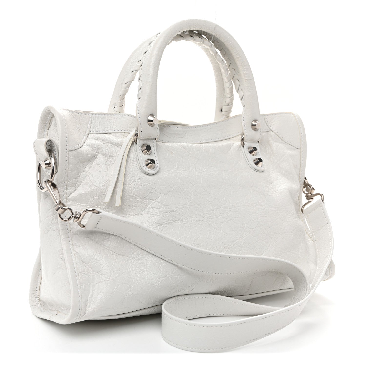 Balenciaga Agneau Arena Silver Hardware Small Le City Optic White 3 of 11