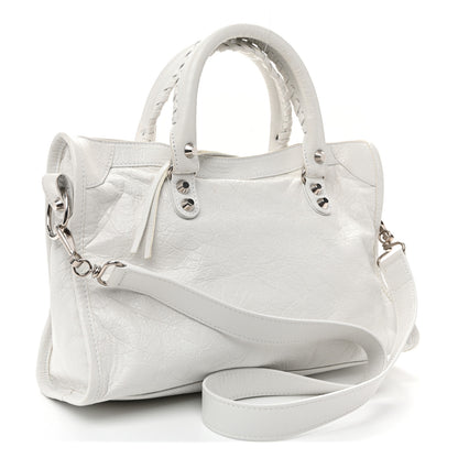 Balenciaga Agneau Arena Silver Hardware Small Le City Optic White 3 of 11