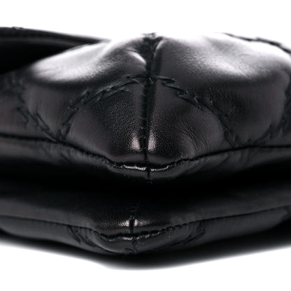Chanel Calfskin Quilted Double Stitch Hamptons Clutch with Chain Black 7 of 13