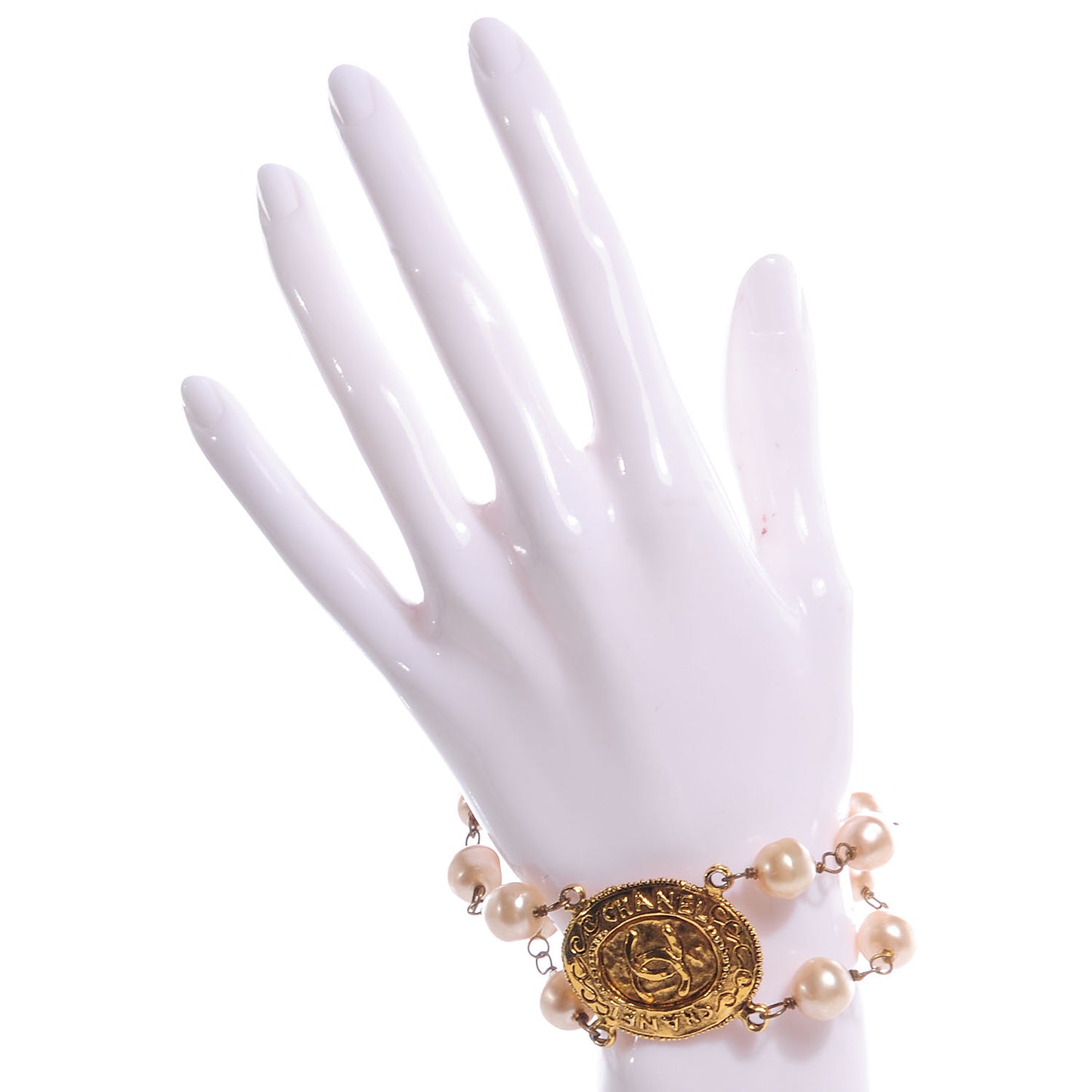 Pearl CC Bracelet Gold