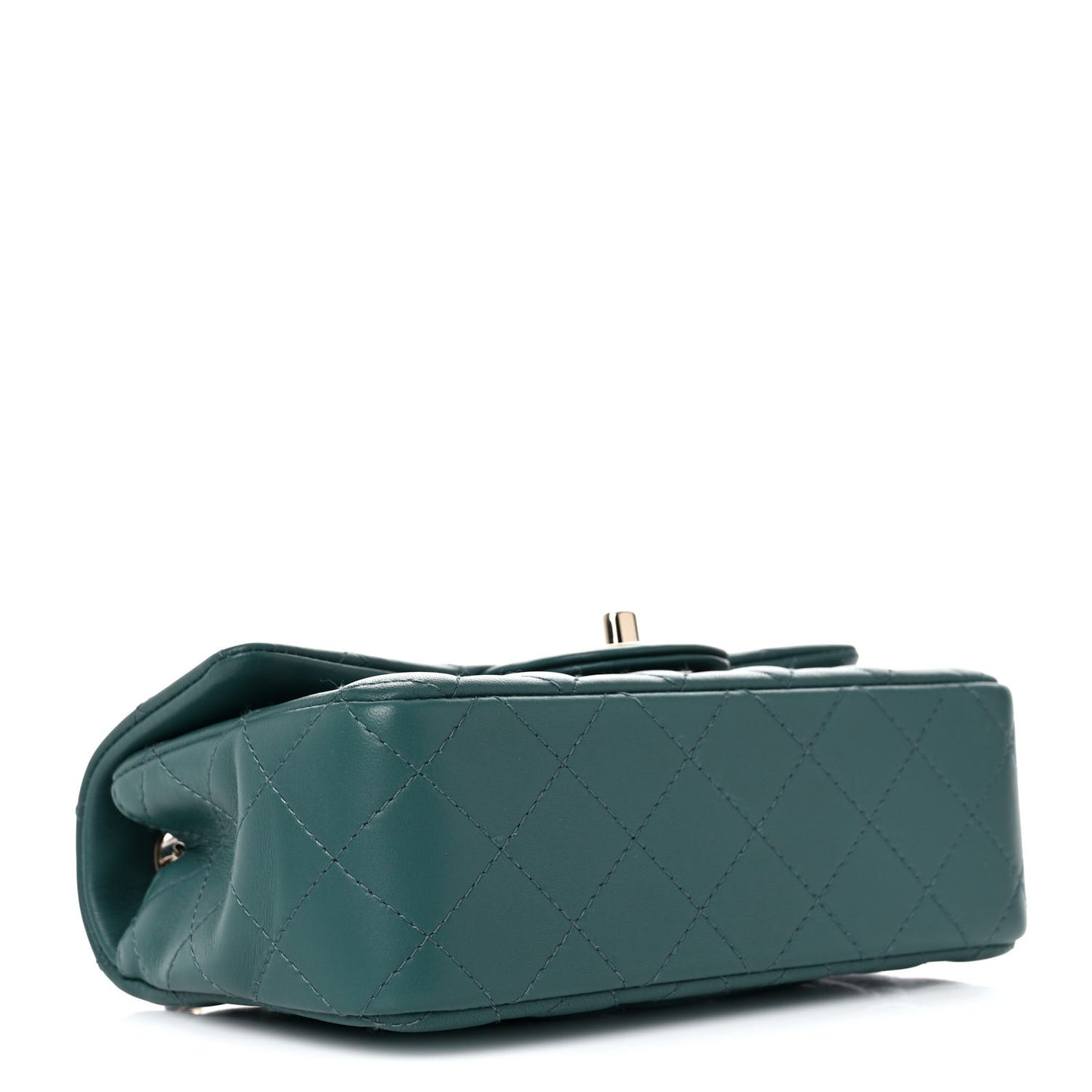 Lambskin Quilted Mini Rectangular Flap Green