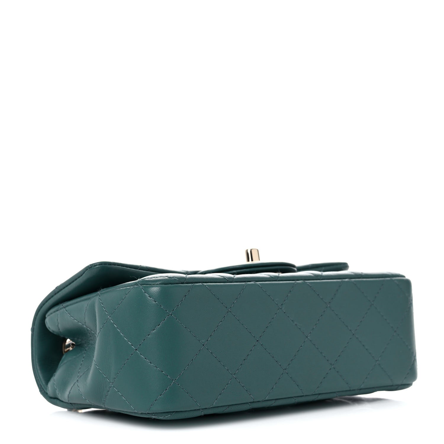 Chanel Lambskin Quilted Mini Rectangular Flap Green 3 of 9