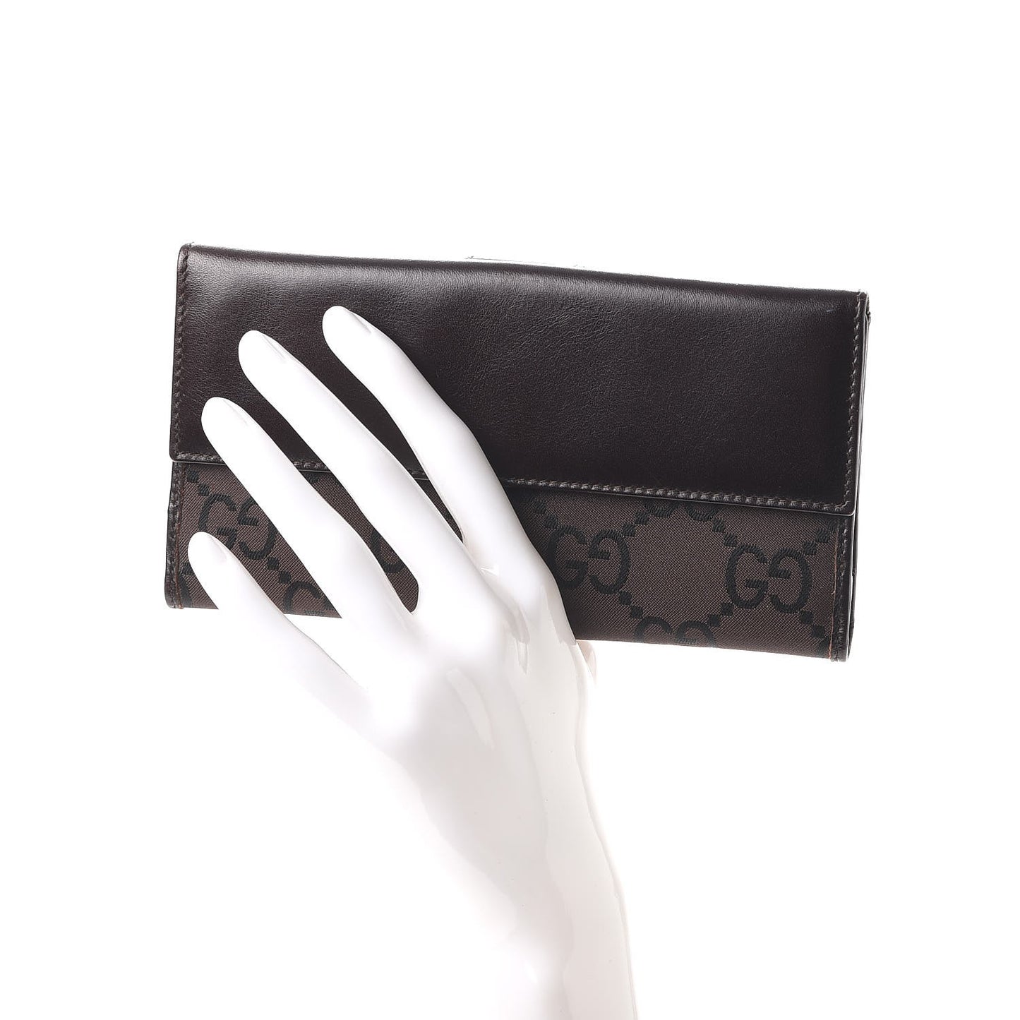 Canvas Monogram Continental Wallet Brown
