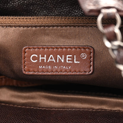 Chanel Distressed Glazed Caviar Quilted Large Elastic Tote Dark Brown 6 of 14
