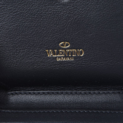 Valentino Garavani Calfskin Rockstud Compact Bi-Fold Wallet Black 8 of 9