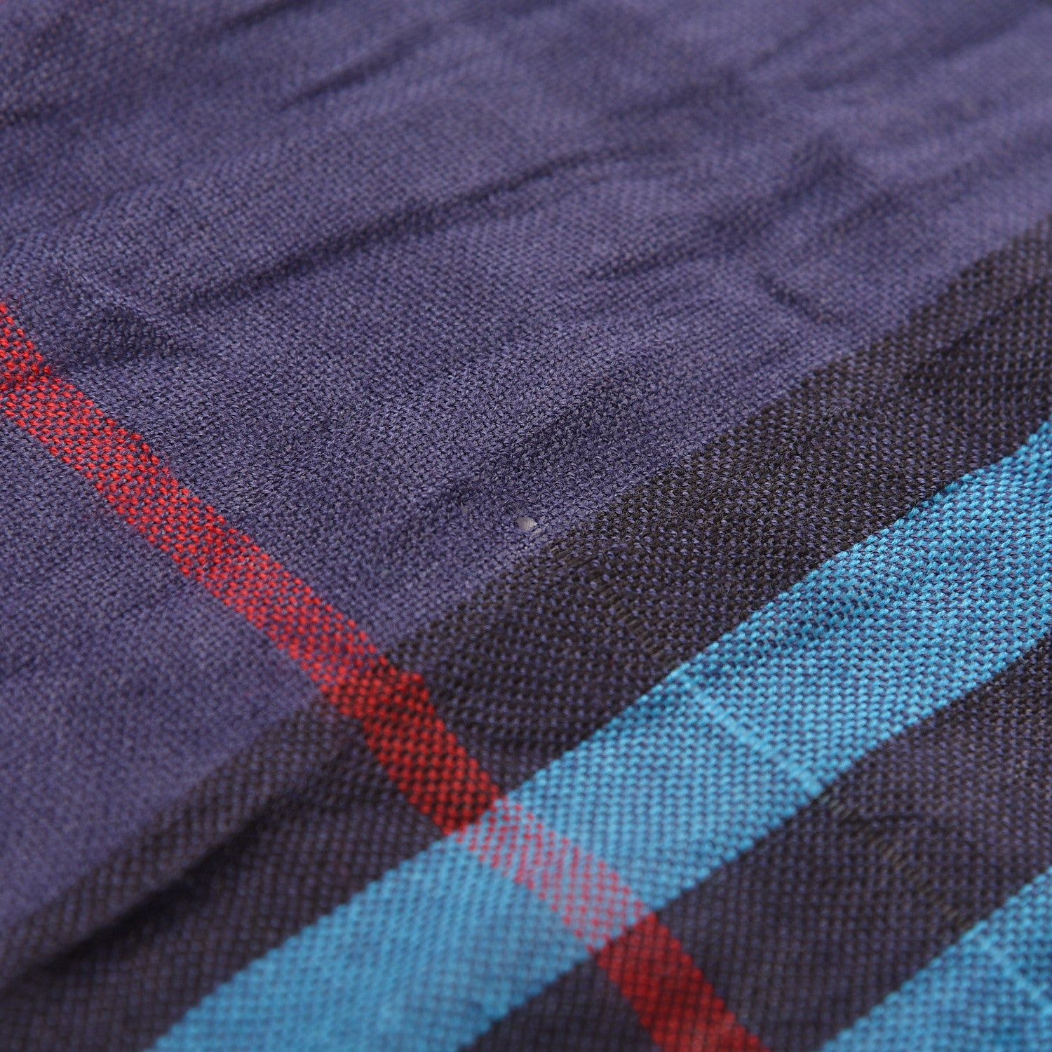 Burberry Merino Wool Cashmere Giant Check Lightweight Scarf Blue 6 of 7