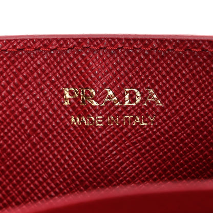 Prada Saffiano Metal Envelope Wristlet Crossbody Wallet Fuoco 6 of 9