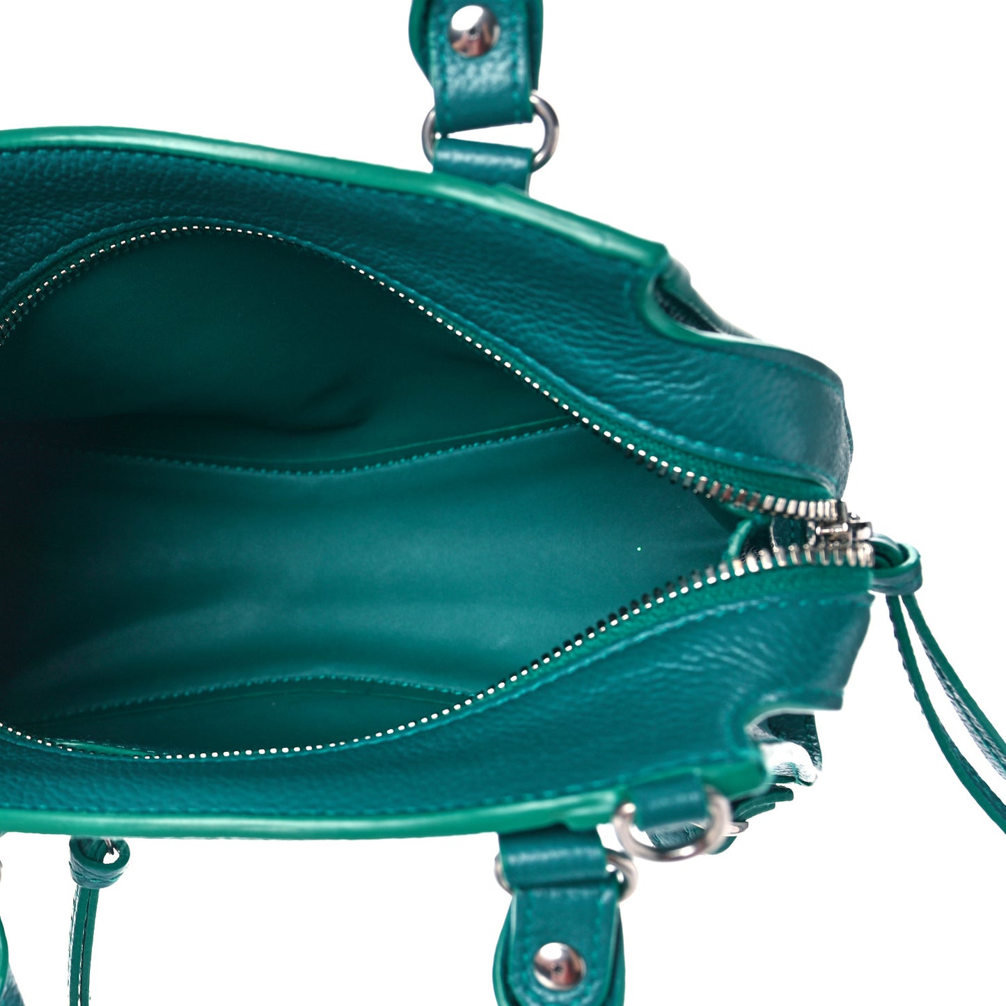 Grained Calfskin Neo Classic Silver Hardware Mini City Jade